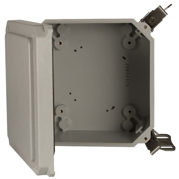 Twist Lock Latch Electrical Enclosures, 18 in H, 10 in D, 16 in W, NEMA 4X, Fiberglass